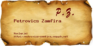 Petrovics Zamfira névjegykártya